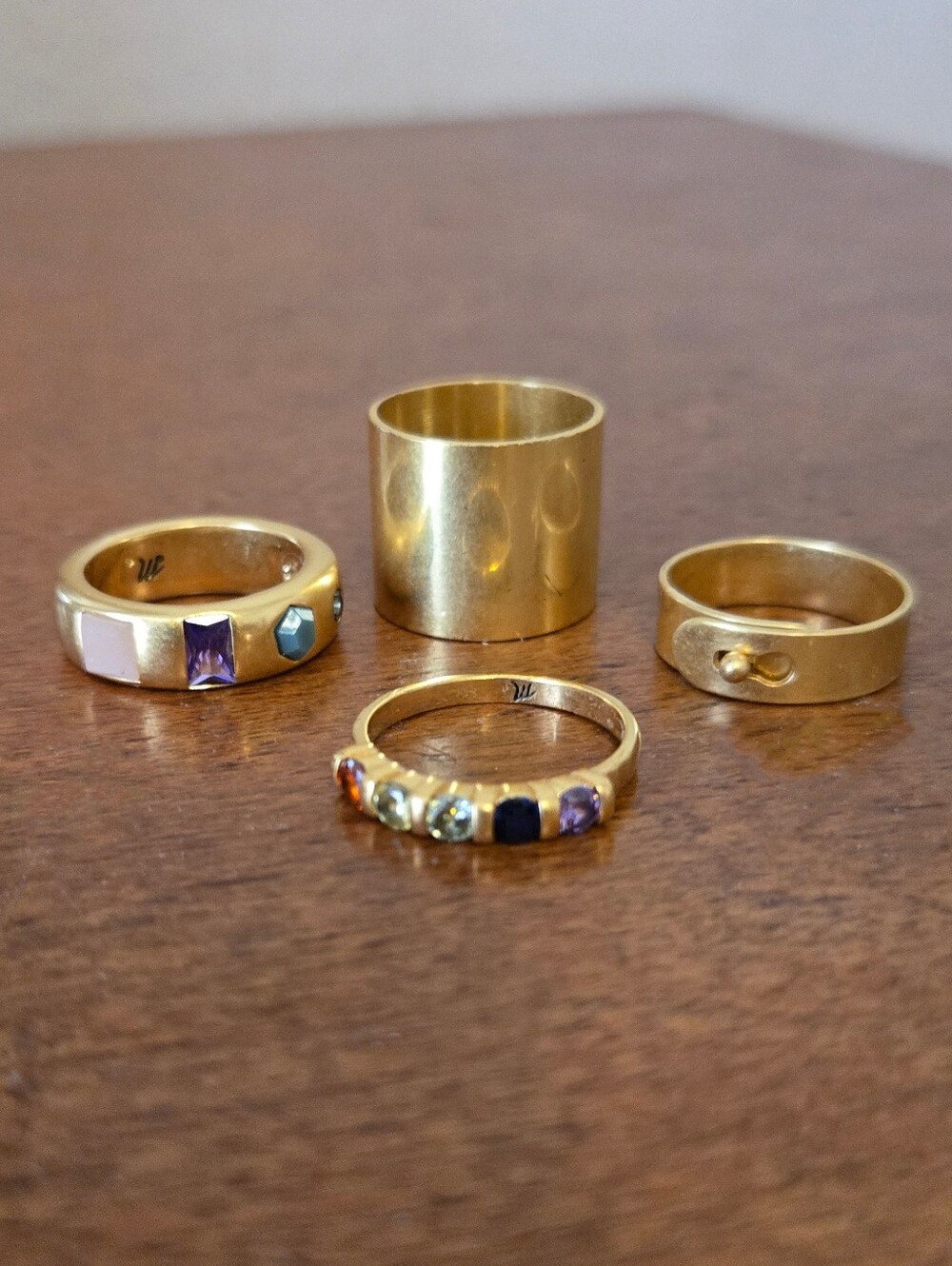 Madewell Lot of Goldtone Rings Sz 7